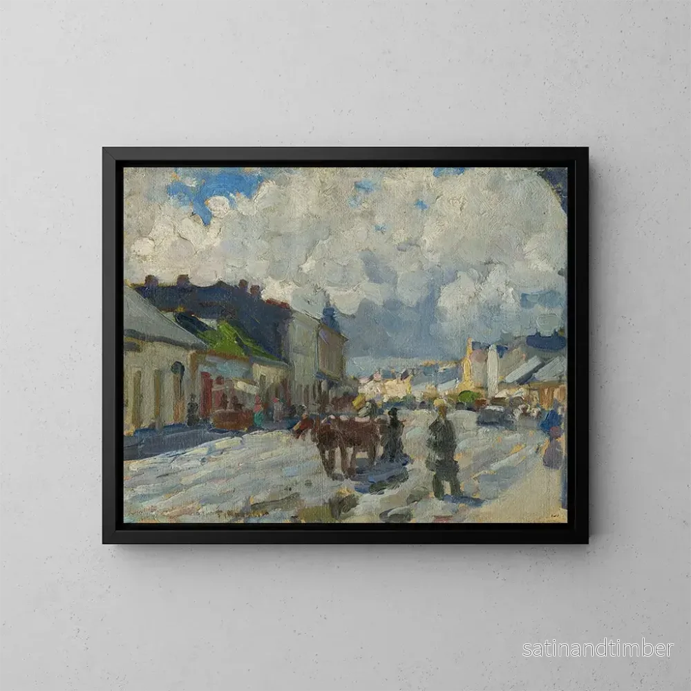 Reproduktion av målningen Rue principale à Michalovce – Jozef Teodor Mousson Reproduktion av målningen Rue principale à Michalovce – Jozef Teodor Mousson