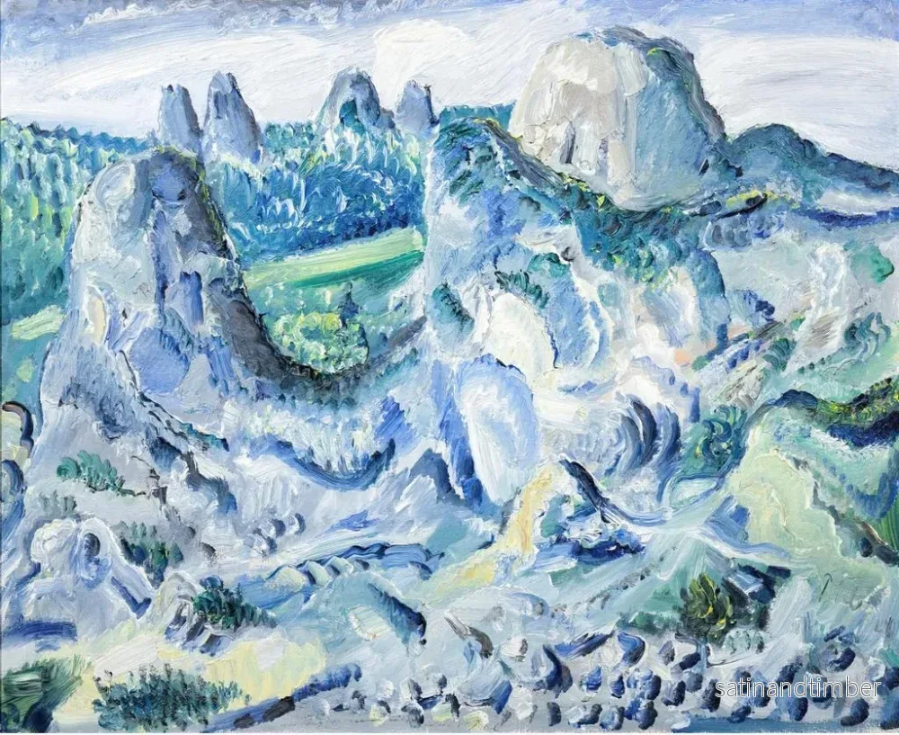 Reproduktion av målningen Landskap med klippor nära Blaubeuren - Paul Kleinschmidt - Bild 2