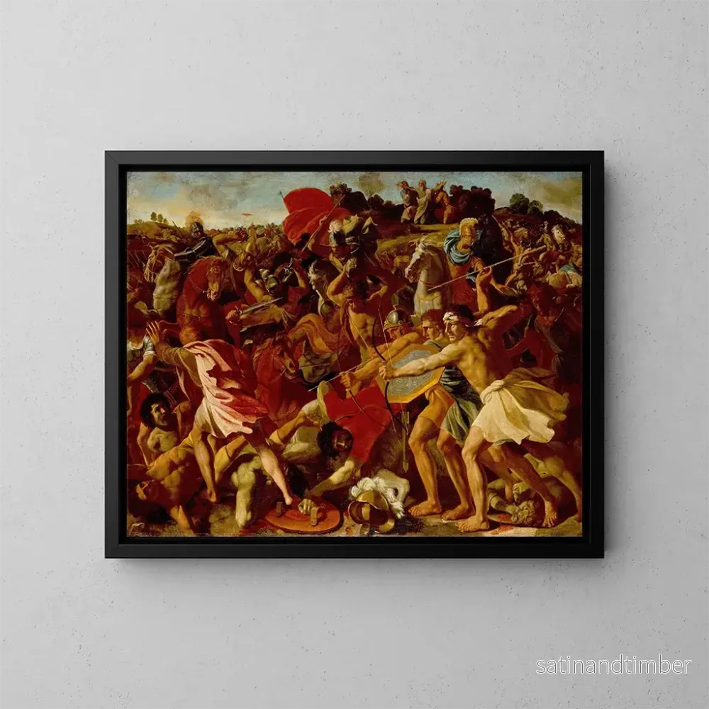 Reproduktion av målningen La victoire de Josué sur les Amalécites - Nicolas Poussin