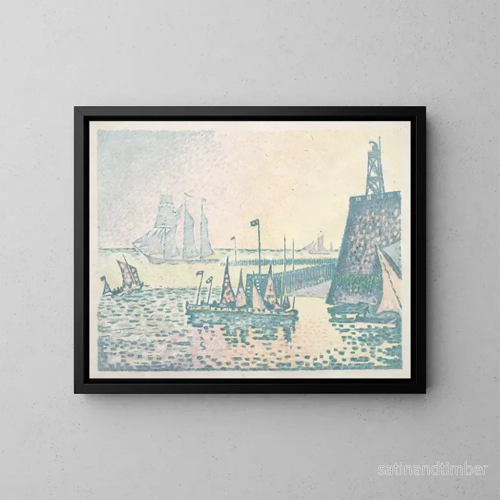 Reproduktion av målningen Kväll vid kajen i Vlissingen - Paul Signac
