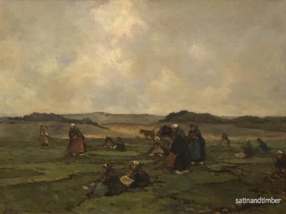 Reproduktion av målningen Fiskare med räkor på stranden - Johannes Evert Hendrik Akkeringa - Bild 2