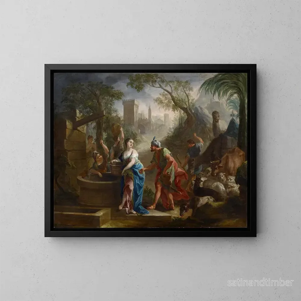 Reproduktion av målningen Rebbecca och Éléazar vid brunnen - Joseph Esperlin