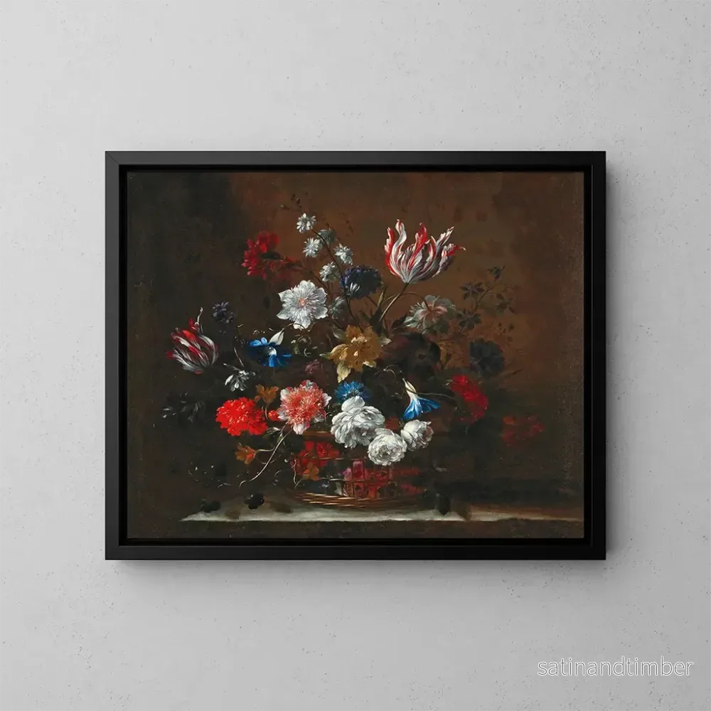 Reproduktion av målningen Blommor i en korg - Nicolas Baudesson