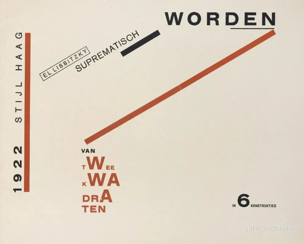 Reproduktion av målningen Att bli suprematist av två färger i sex konstruktioner Pl 4 - El Lissitzky - Bild 2