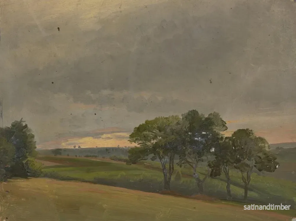 Reproduktion av målningen Prairie du soir avec des fleurs - Jakob Becker - Bild 2