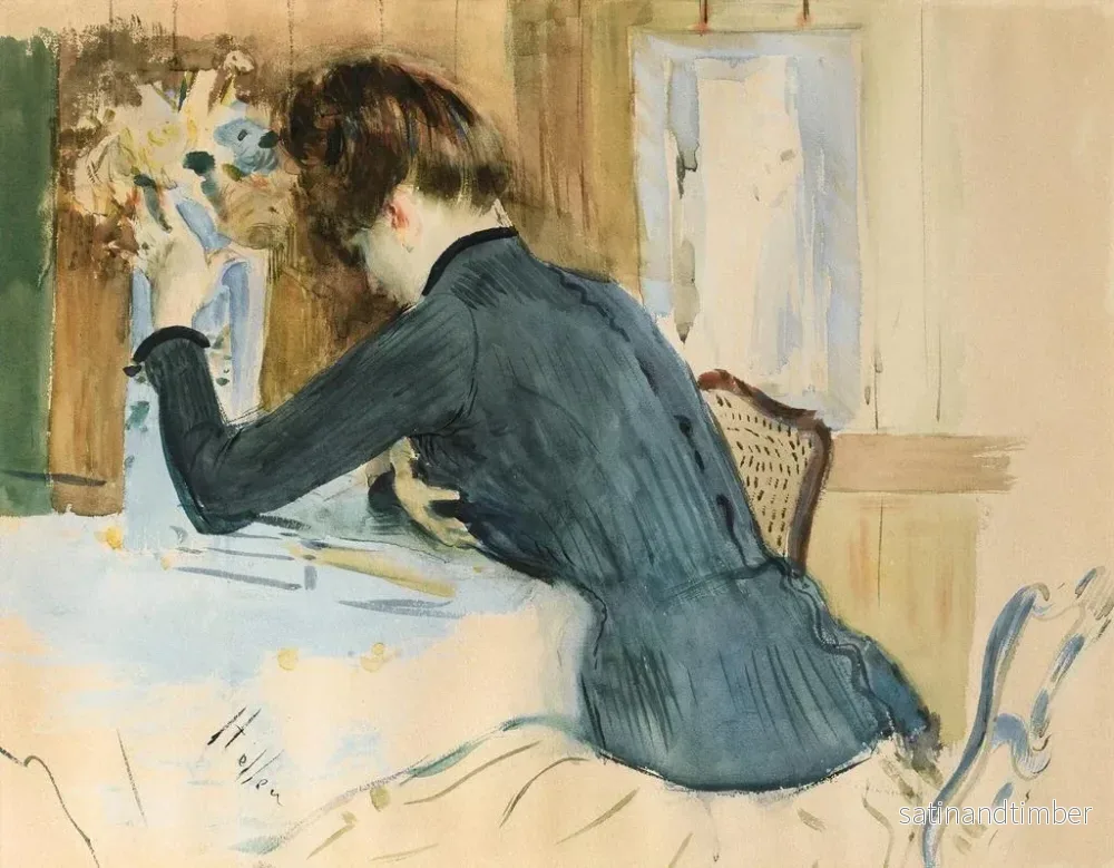 Reproduktion av målningen Portrait av en ung flickas profil - Paul César Helleu - Bild 2
