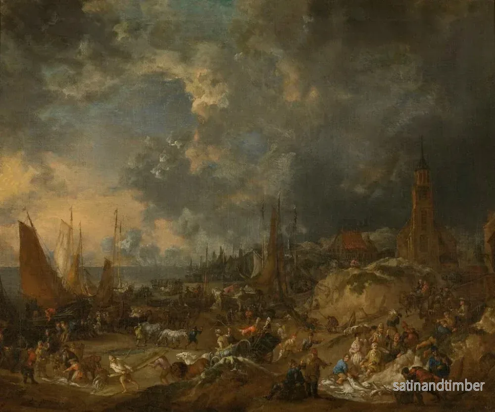Reproduktion av målningen La Plage à Scheveningen - Lucas Smout le Jeune - Bild 2