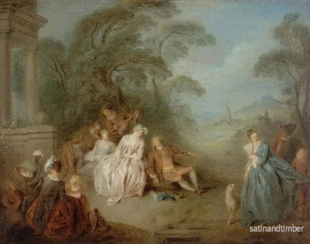Reproduktion av målningen Samling i en park - Jean-Baptiste Pater - Bild 2