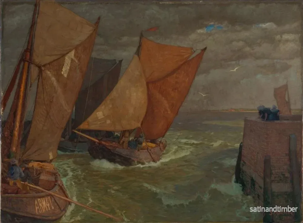 Reproduktion av målningen av Entrée du port de Vlissingen - Gustav Schönleber - Bild 2