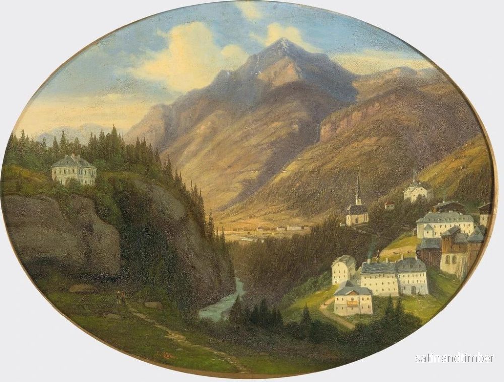 Reproduktion av målningen Gamskogel à Gastein med kyrkan Saint-Nicolas - Emil Ludwig Lühr - Bild 2