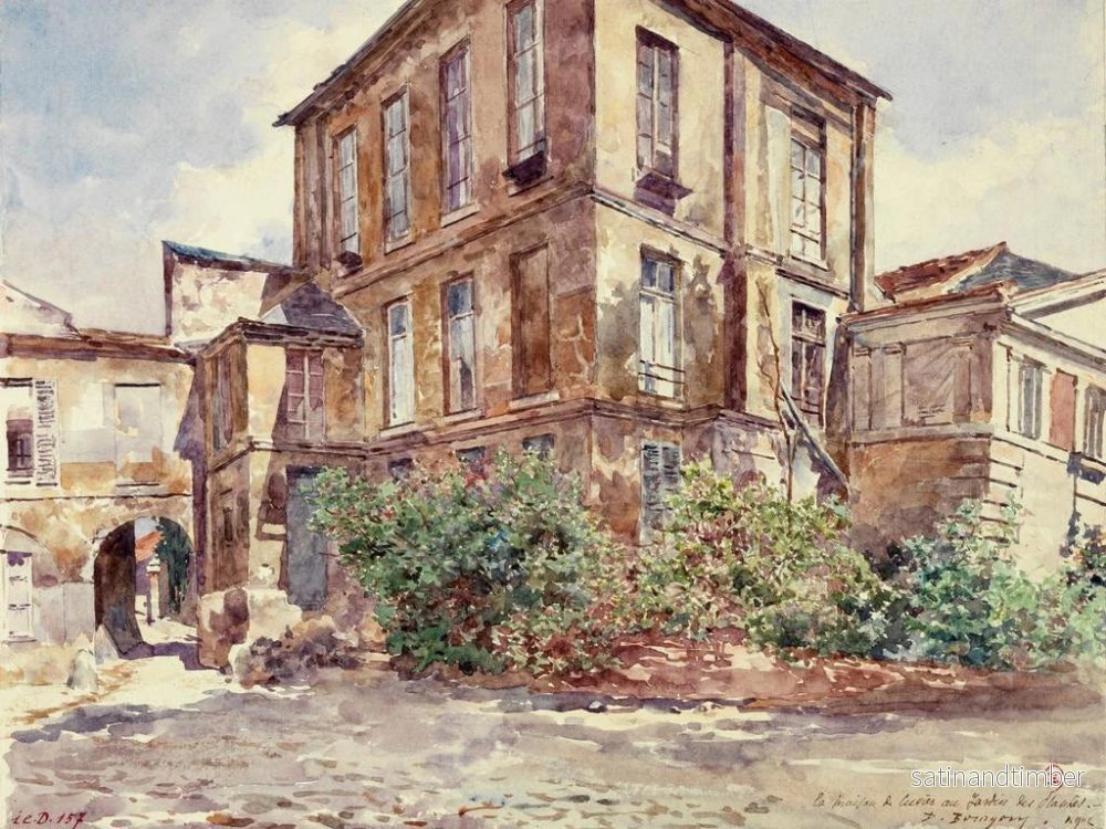 Reproduktion av målningen av Maison de Cuvier vid Jardin des Plantes - Marie-Désiré Bourgoin - Bild 2