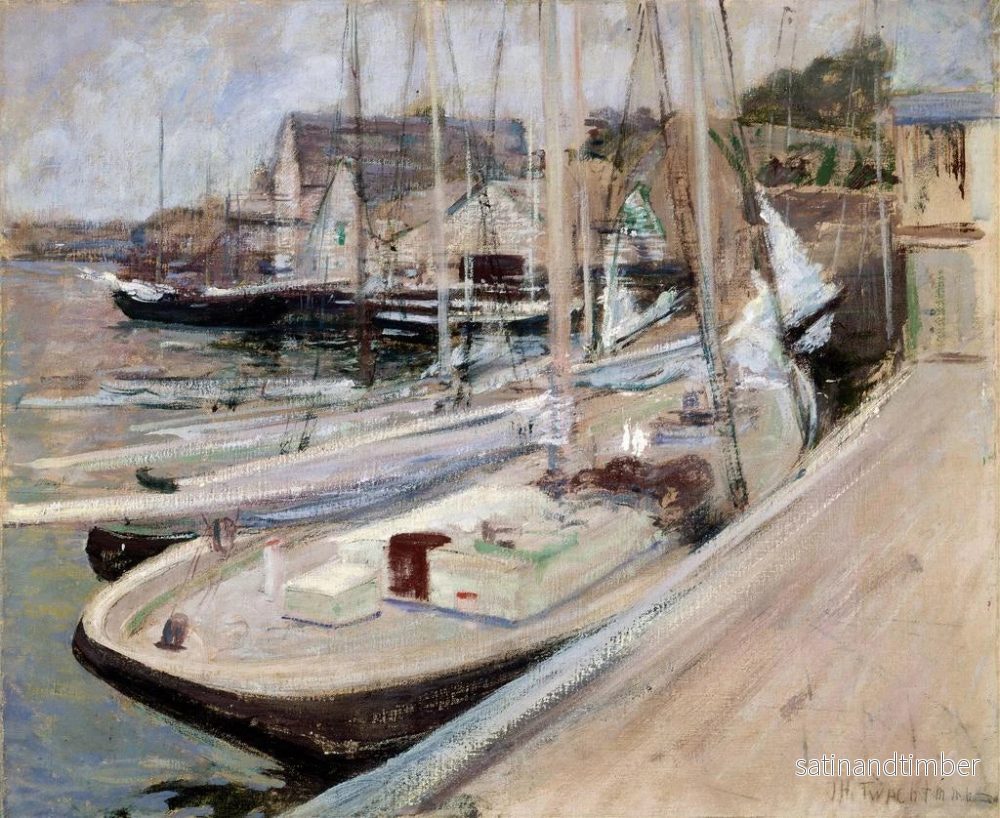 Reproduktion av målningen Båtar för fiske i Gloucester - John Henry Twachtman - Bild 2