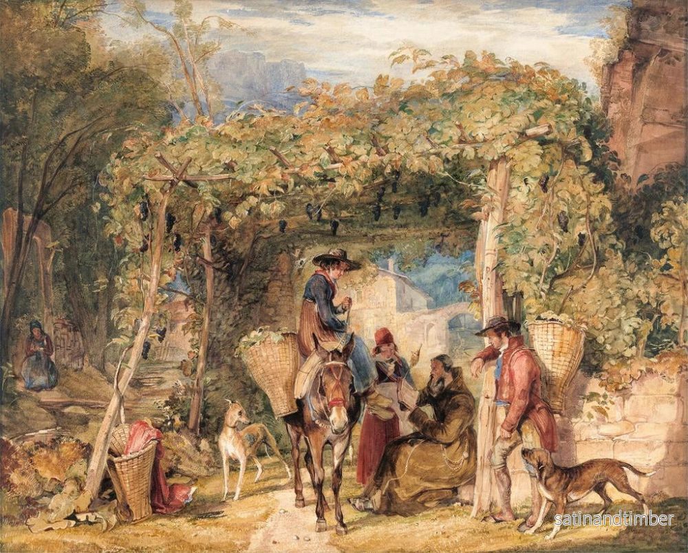 Reproduktion av målningen av figurer och djur i en vinranka - John Frederick Lewis - Bild 2