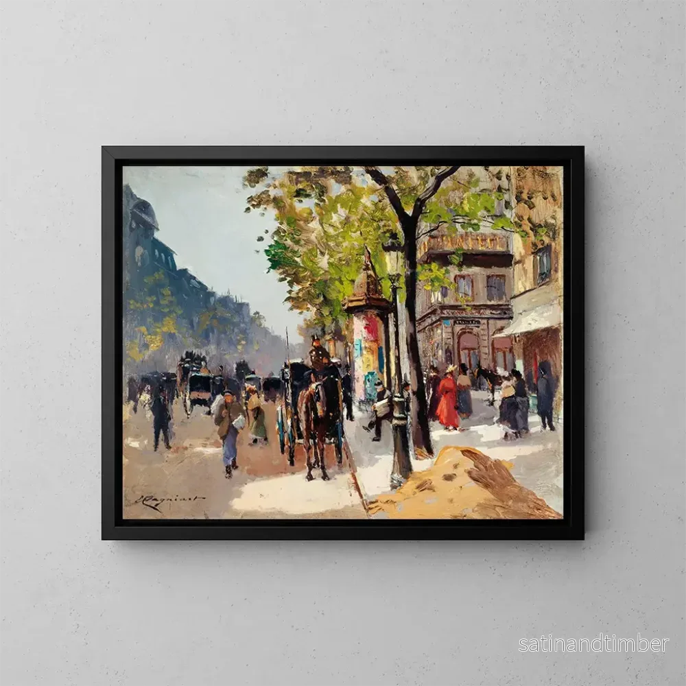 Reproduktion av målningen Le Boulevard des Italiens - Émile Cagniart