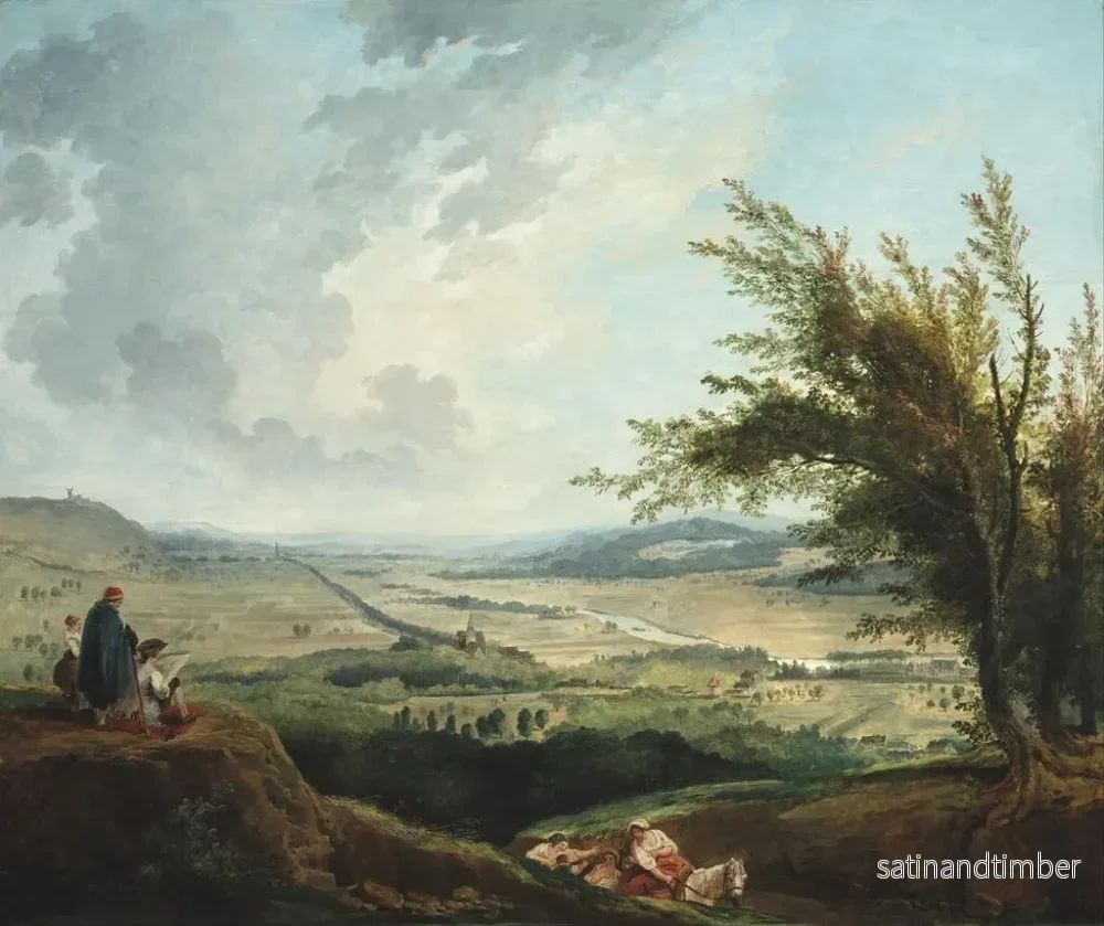 Reproduktion av målningen Ett stort landskap nära Paris - Hubert Robert - Bild 2