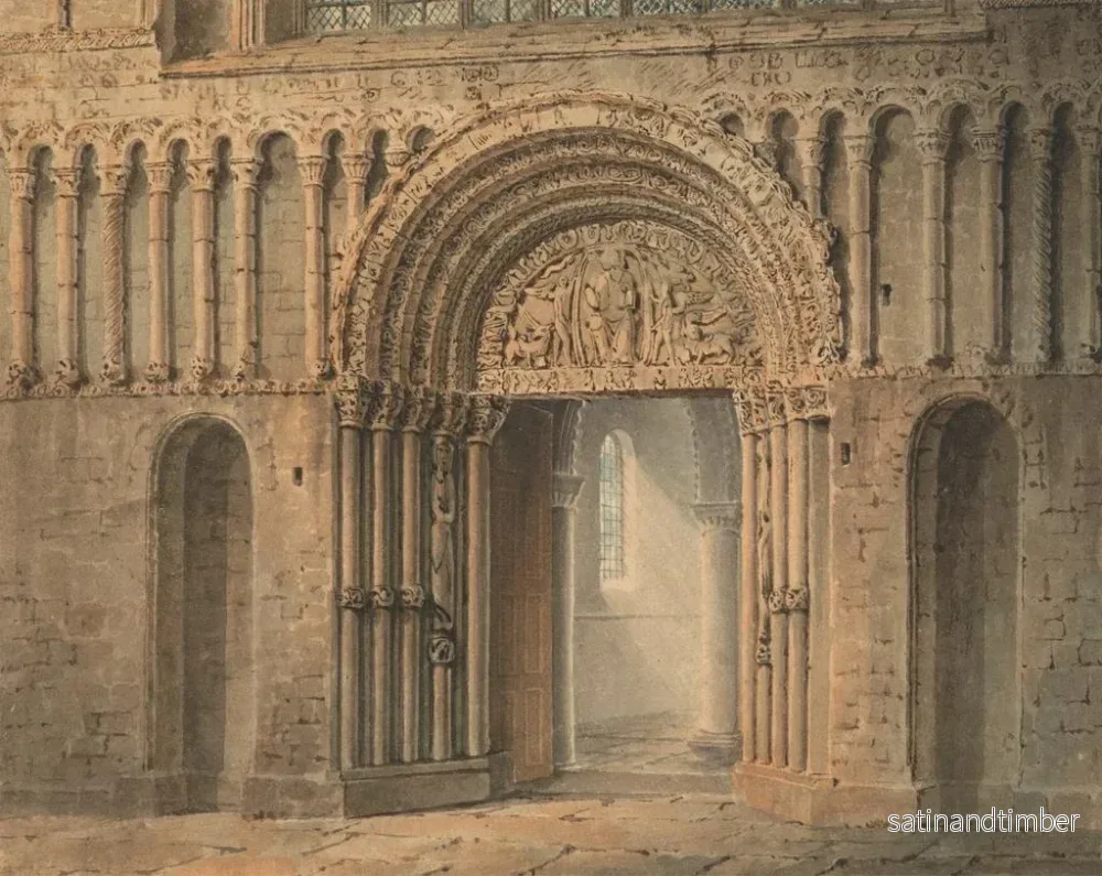 Reproduktion av målningen La porte ouest de la cathédrale de Rochester, Kent - Frederick Mackenzie - Bild 2
