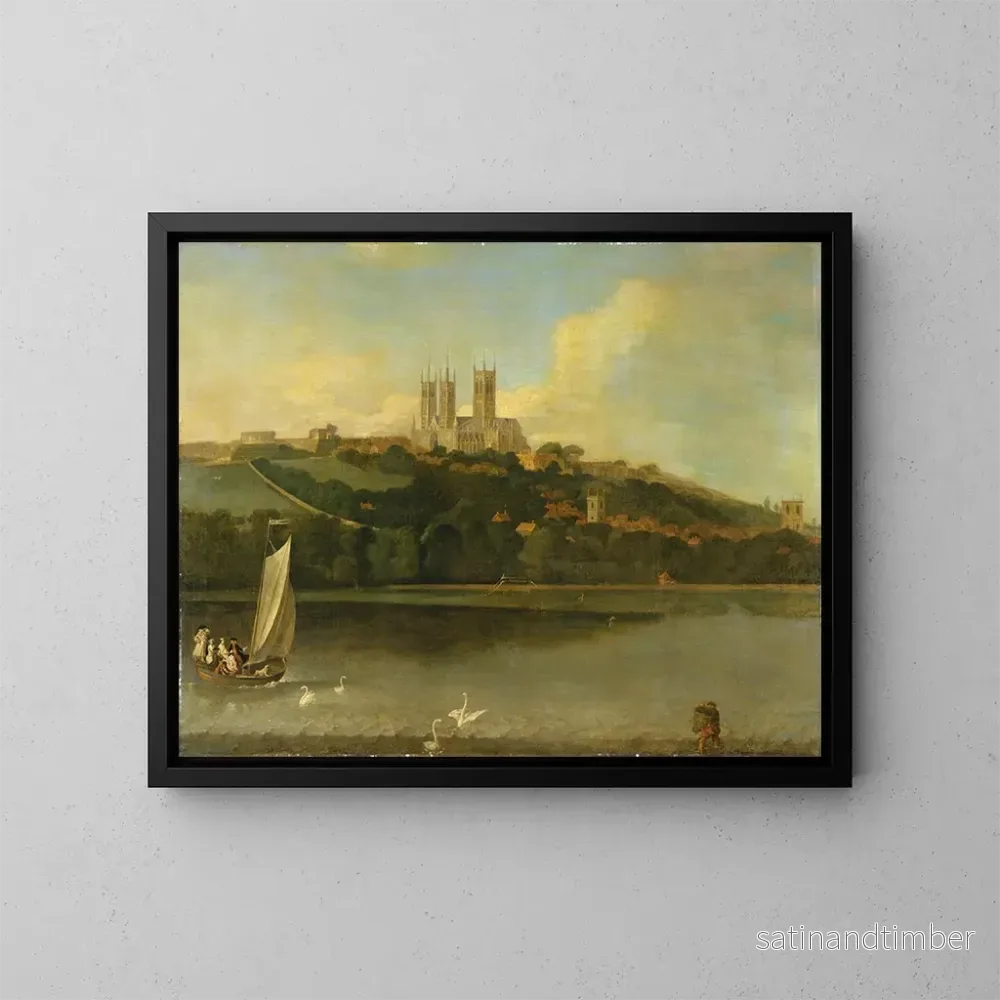 Reproduktion av målningen Vue de la cathédrale et de la ville de Lincoln depuis la rivière – Joseph Baker de Lincoln Reproduktion av målningen Vue de la cathédrale et de la ville de Lincoln depuis la rivière – Joseph Baker de Lincoln