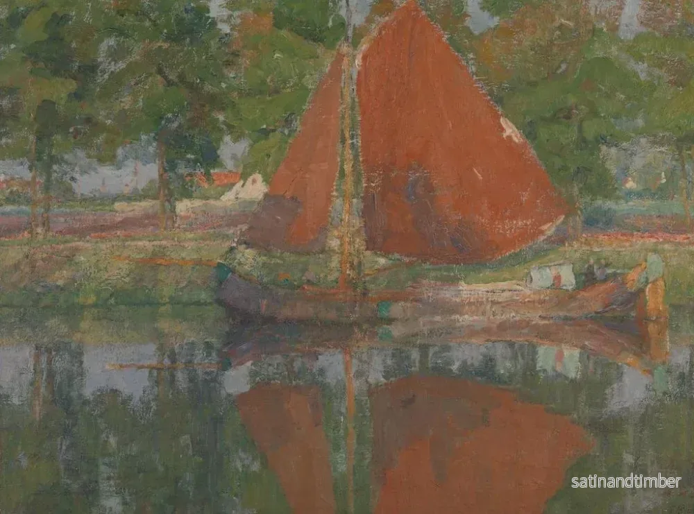 Reproduktion av målningen La voile rouge - Georges Léon Ernest Buysse - Bild 2