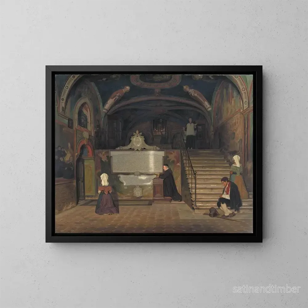 Reproduktion av målningen La crypte du monastère de San Benedetto à Subiaco en Italien - Martinus Rørbye