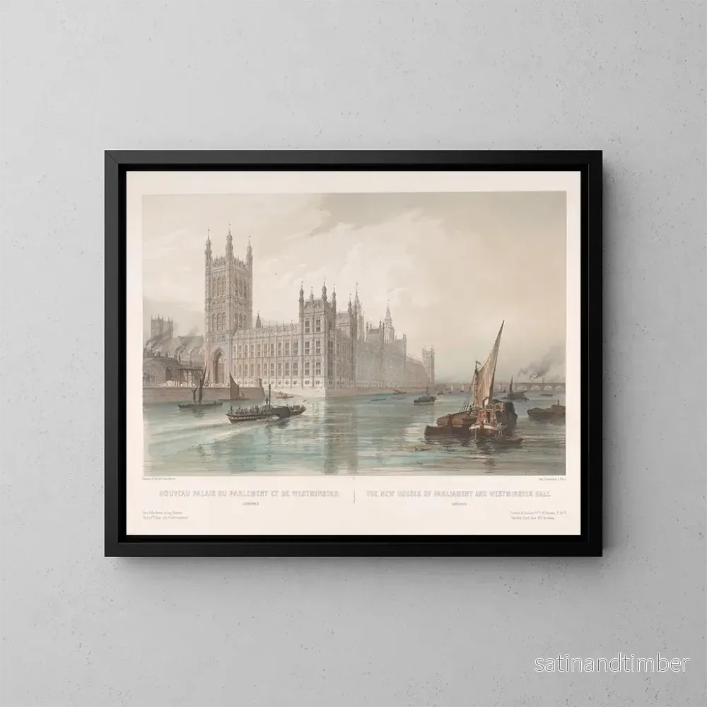 Reproduktion av målningen Nytt Palais de Westminster - Louis Jules Arnout