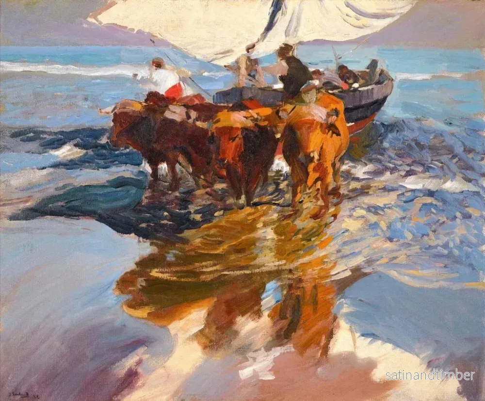 Reproduktion av målningen av Återvändo från fiske, Valence-stranden - Joaquín Sorolla - Bild 2