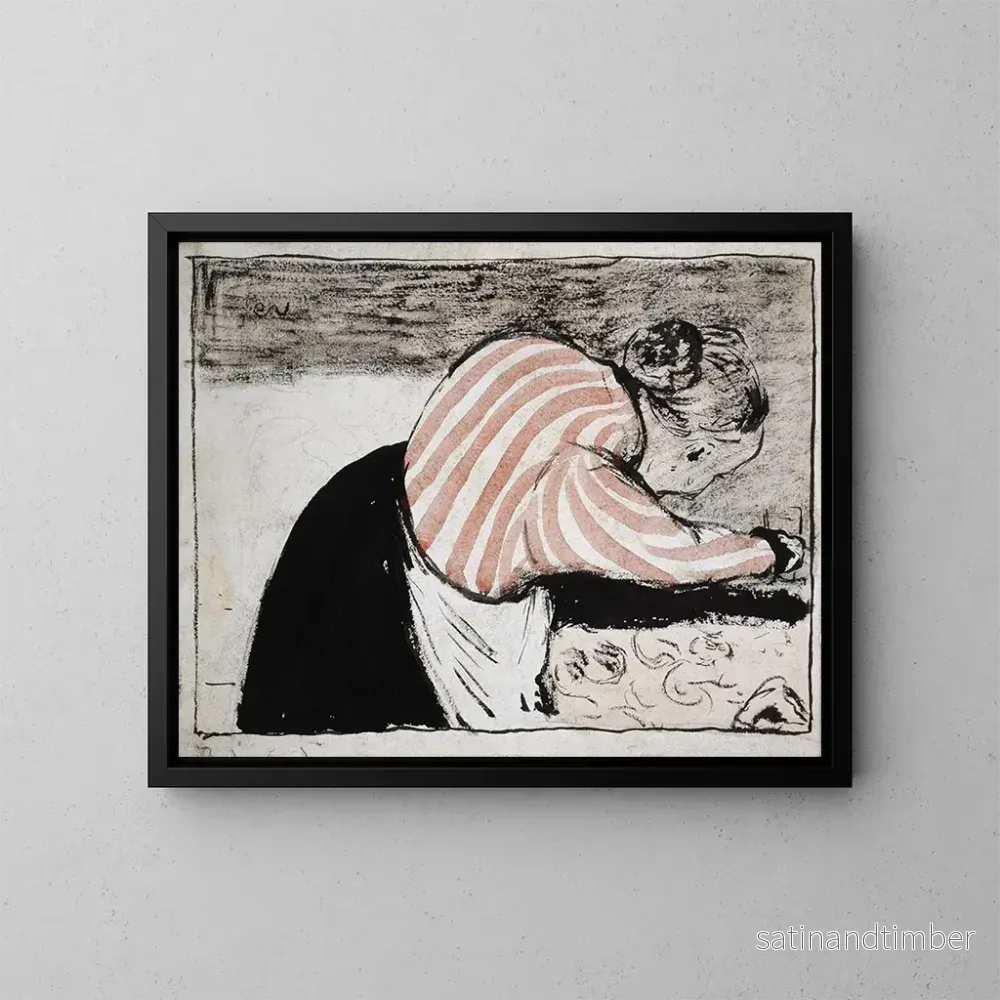 Reproduktion av målningen av äldre kvinna som dukar bordet - Édouard Vuillard