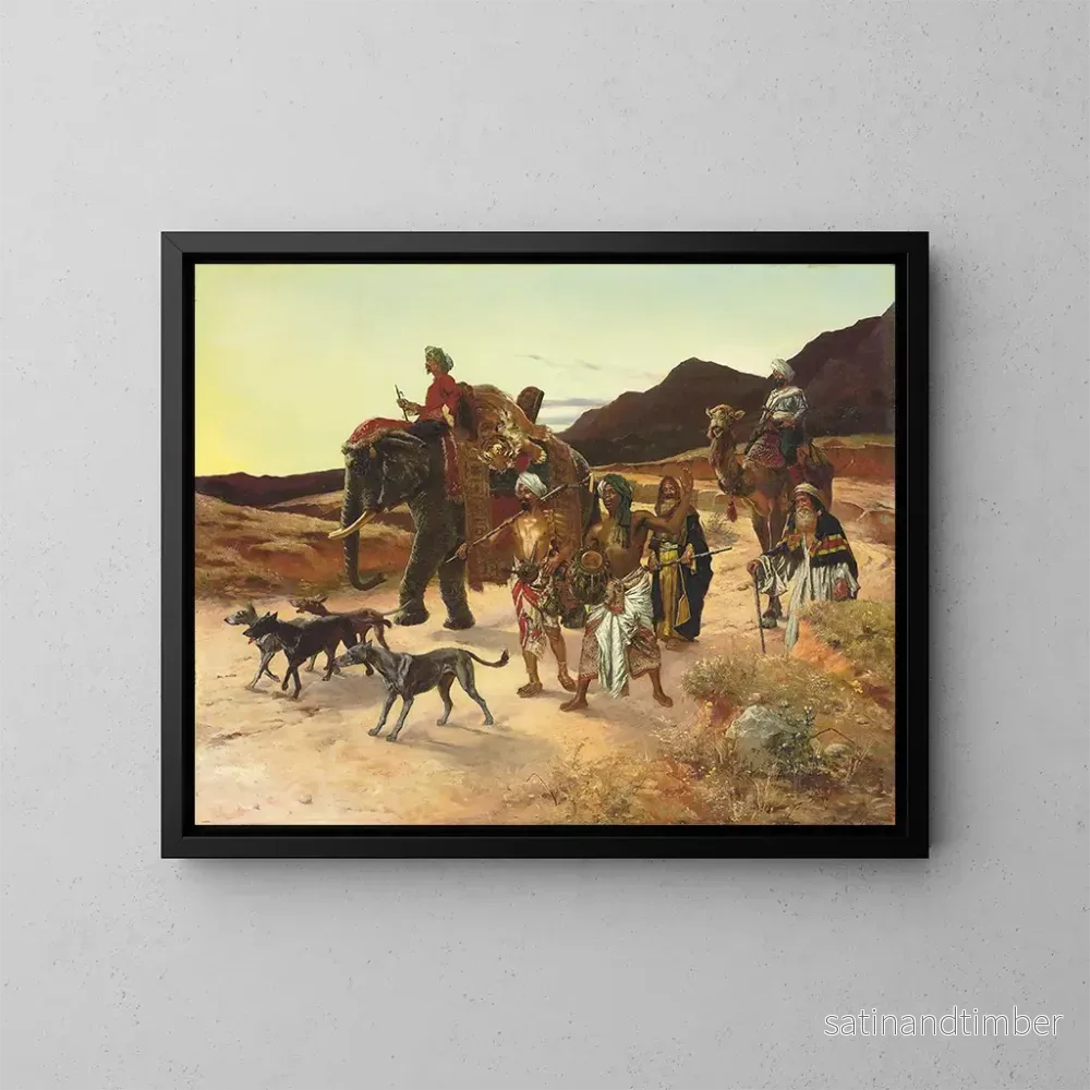 Reproduktion av målningen La Chasse au tigre - Rudolf Ernst