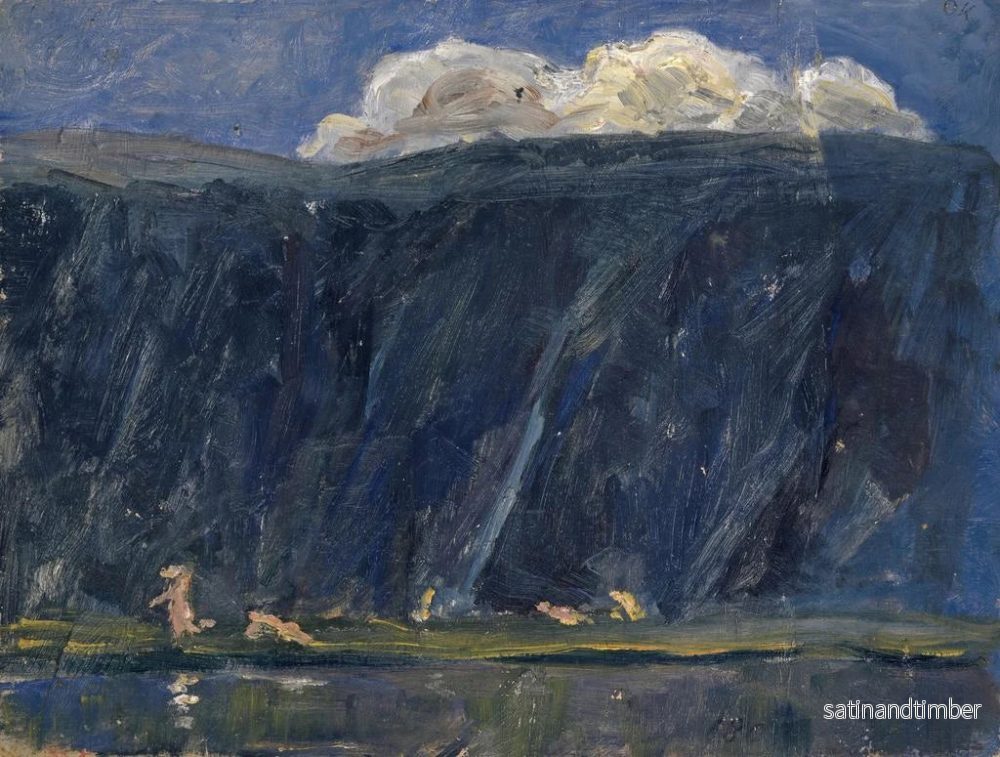 Reproduktion av målningen av bergssjö med nakna figurer - Ernst Schiess - Bild 2
