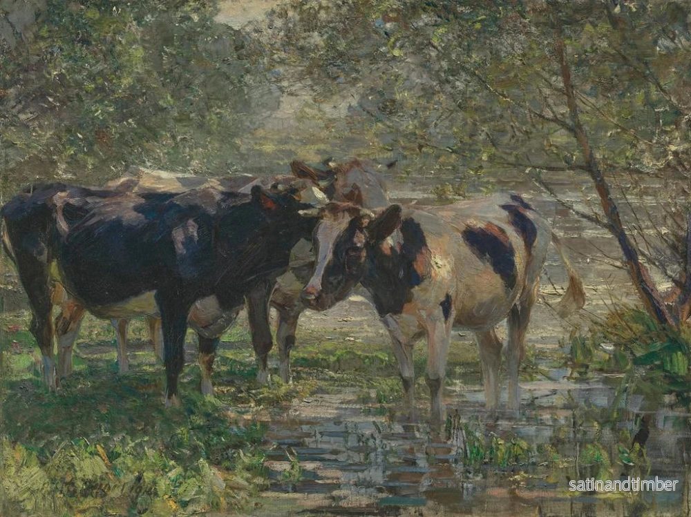 Reproduktion av målningen Tre kor vid en flod - Heinrich von Zügel - Bild 2
