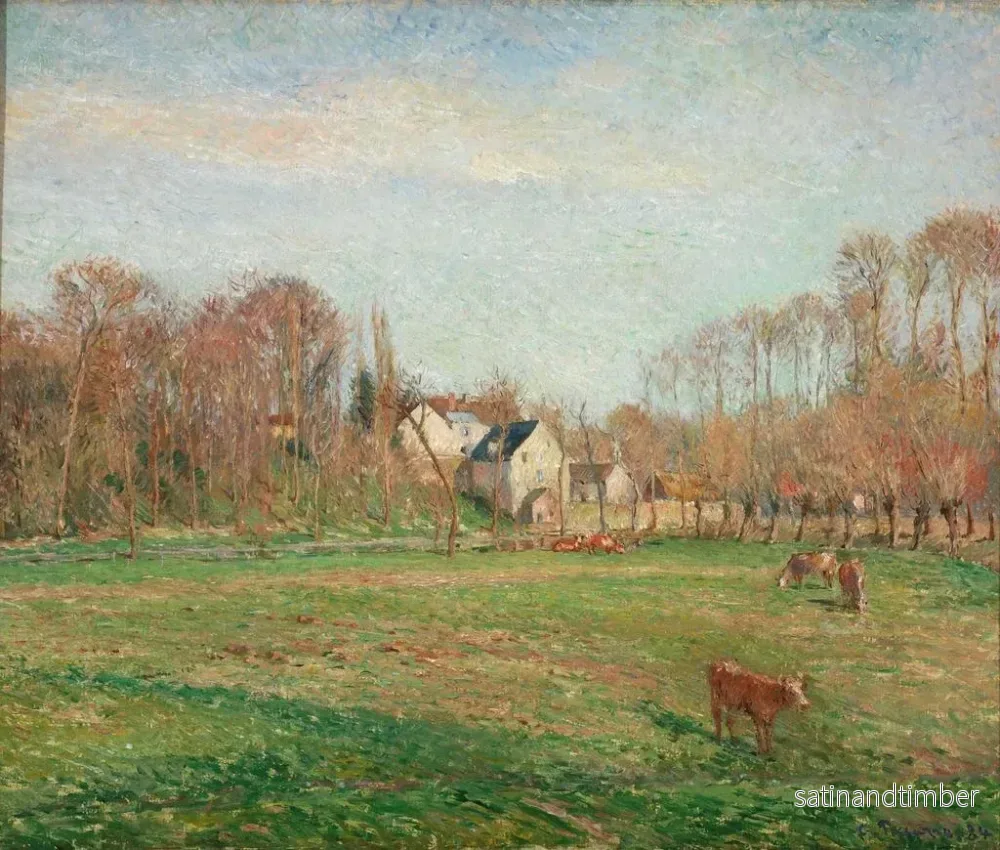 Reproduktion av målningen av fält och kvarn i Osny - Camille Pissarro - Bild 2